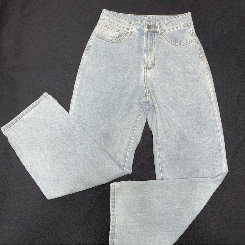 SHEIN‎ jeans size XS PETITE light blue high waist mom jeans